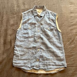 Denim button down tank top by Sandro